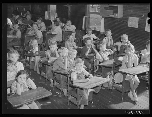 Overcrowded conditions and poor equipment in rural mountain school in Breathitt County, Kentucky