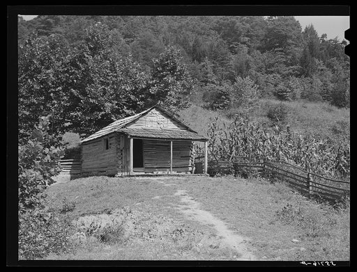 One-room school in Breathitt County, Kentucky. Up South Fork of the Kentucky River