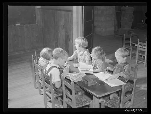 Morris Fork School, built since Mrs. Marie R. Turner has been county superintendent. She is trying to consolidate all the schools and build them of stone since so many of the mountain schools have been burned down several times. She has been encouraging an activity program emphasizing creative arts 
