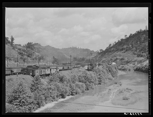 Carloads of coal in mining section near Hazard, Kentucky