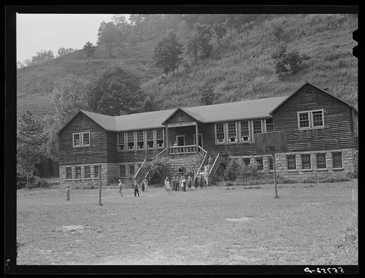 Morris Fork School, built since Mrs. Marie R. Turner has been county superintendent. She is trying to consolidate all the schools and build them of stone since so many of the mountain schools have been burned down several times. She has been encouraging an activity program emphasizing creative arts 
