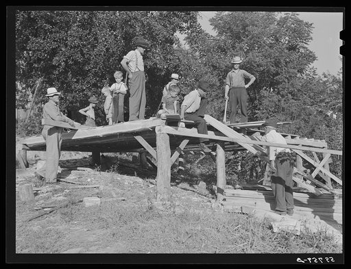 Mountain people building a new house near Jackson, Breathitt County, Kentucky
