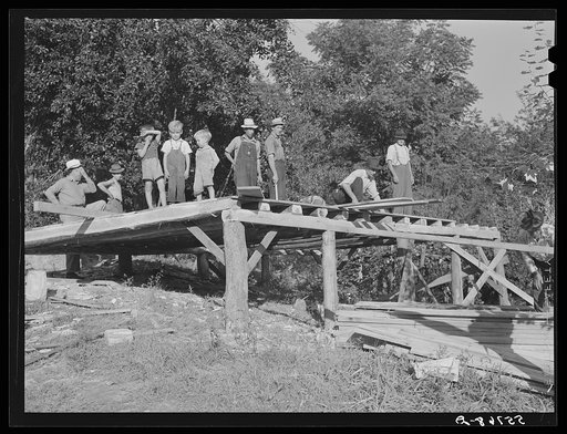 Mountain people building a new house near Jackson, Breathitt County, Kentucky