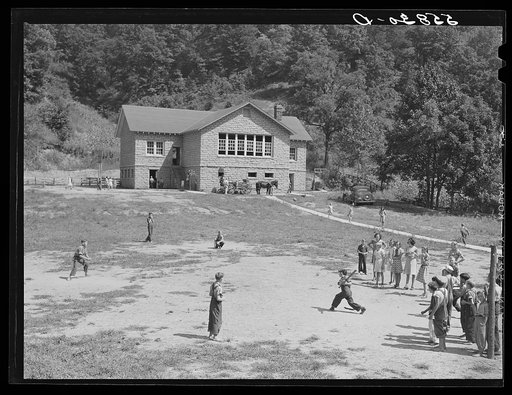 Big Rock School, built since Mrs. Marie R. Turner has been county superintendent. She is trying to consolidate all the schools and build them of stone since so many of the mountain schools have been burned down several times. She has been encouraging an activity program emphasizing creative arts and
