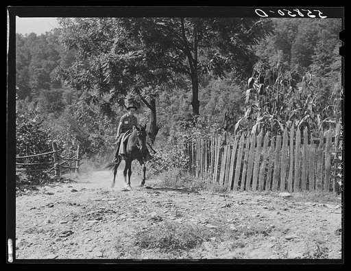 Rural mailman up South Fork of the Kentucky River, Near Jackson, Breathitt County, Kentucky