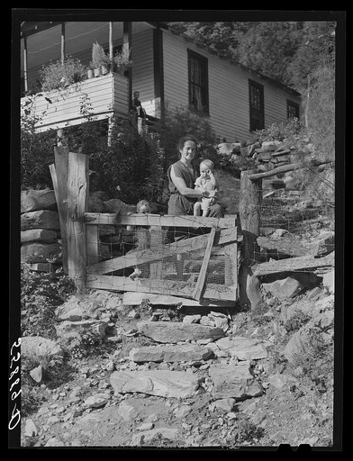 Mountain family and home up Stinking Creek on Pine Mountain, Kentucky