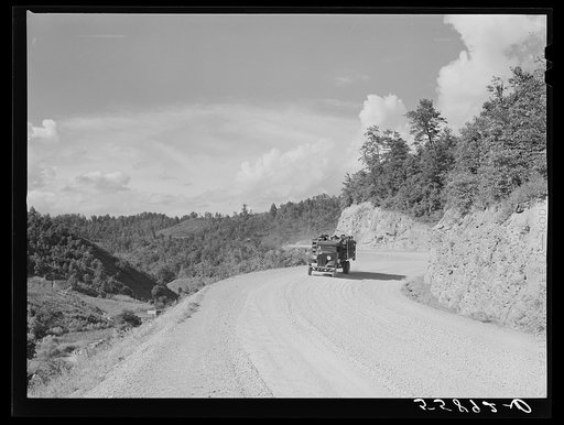 Gravel road down mountain near Hyden, Kentucky