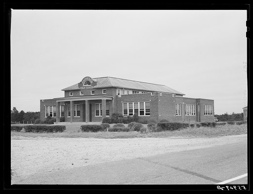 Untitled photo, possibly related to: Anderson High School and physical education and vocational building. Caswell County, North Carolina