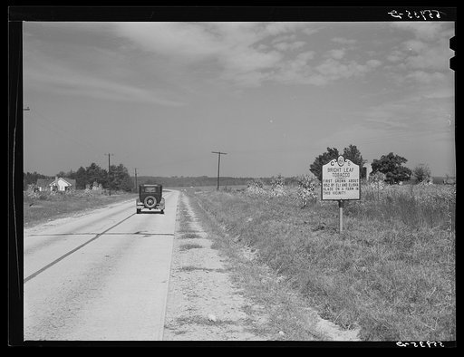 Sign along highway in Caswell County, North Carolina
