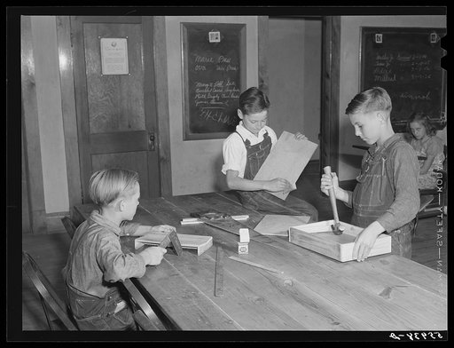 Untitled photo, possibly related to: Arts and crafts are encouraged by the county superintendent in the new consolidated schools in Breathitt County, Kentucky