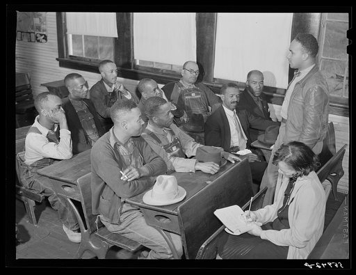 Meeting of colored people in neighborhood land use planning program committee. Caswell County, North Carolina