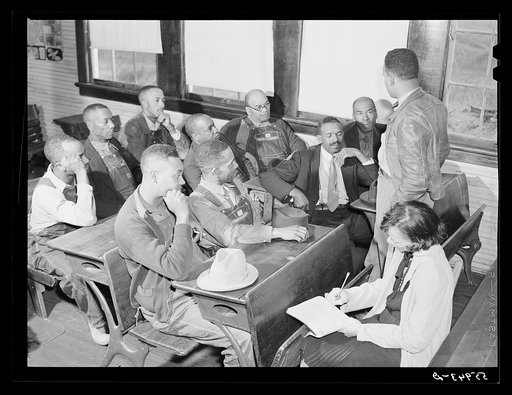 Untitled photo, possibly related to: Meeting of colored people in neighborhood land use planning program committee. Caswell County, North Carolina