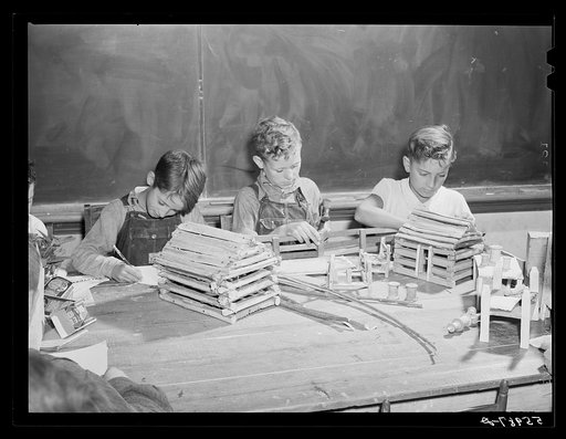 Big Rock school, built since Mrs. Marie R. Turner has been county superintendent. She is trying to consolidate all the schools and build them of stone since so many of the mountain schools have been burned down several times. She has been encouraging an activity program emphasizing creative arts and