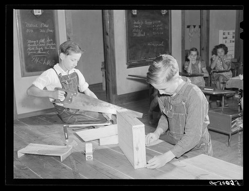 Arts and crafts are encouraged by the county superintendent in the new consolidated schools in Breathitt County, Kentucky