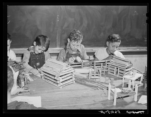 Untitled photo, possibly related to: Big Rock school, built since Mrs. Marie R. Turner has been county superintendent. She is trying to consolidate all the schools and build them of stone since so many of the mountain schools have been burned down several times. She has been encouraging an activity 