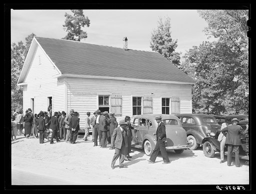 A ministers and deacons meeting in colored church. Caswell County, North Carolina