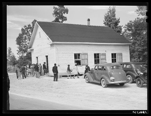 A ministers and deacons meeting in colored church. Caswell County, North Carolina