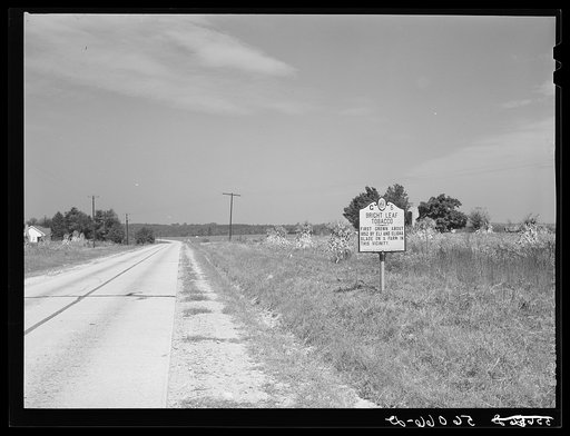 Sign along highway in Caswell County, North Carolina