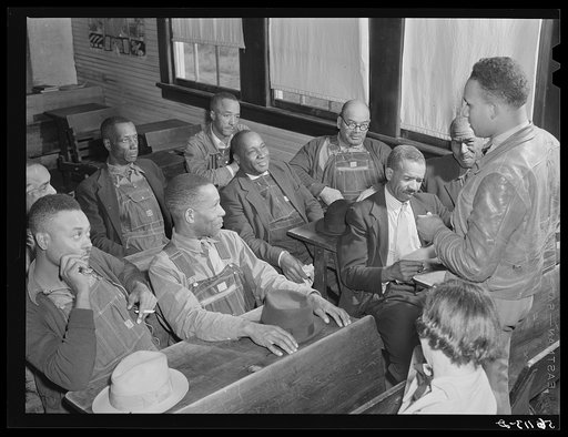 Meeting of colored people in neighborhood land use planning program committee. Caswell County, North Carolina