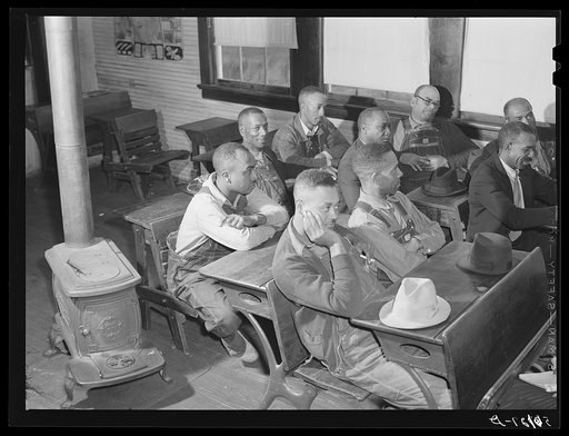 Meeting of colored people in neighborhood land use planning program committee. Caswell County, North Carolina
