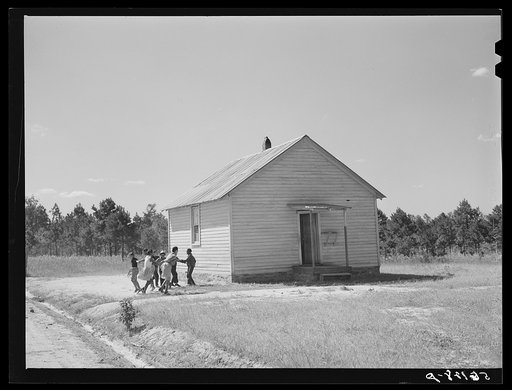 Williamson School, one-room school in Blanch, Caswell County, North Carolina. There were twenty children enrolled, only eight present, busy tobacco season