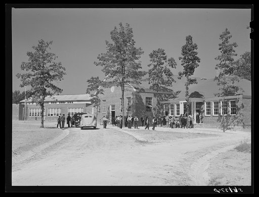 Untitled photo, possibly related to: New vocational and agricultural, physical education building dedicated by Governor Hoey at Anderson consolidated school. Caswell County, North Carolina