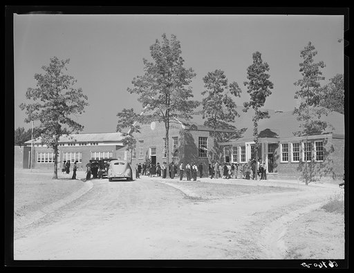 Untitled photo, possibly related to: New vocational and agricultural, physical education building dedicated by Governor Hoey at Anderson consolidated school. Caswell County, North Carolina