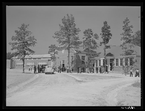 Untitled photo, possibly related to: New vocational and agricultural, physical education building dedicated by Governor Hoey at Anderson consolidated school. Caswell County, North Carolina