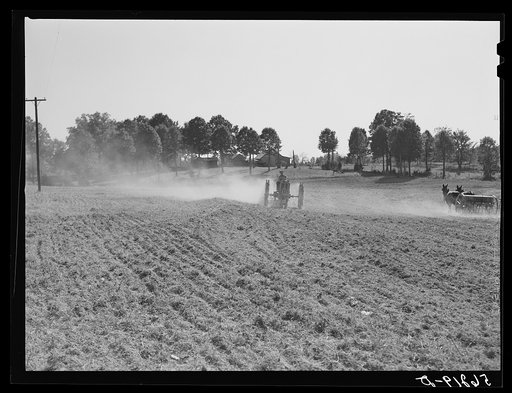 Untitled photo, possibly related to: Plowing. Caswell County, North Carolina