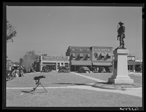 Confederate monument and cannon on square in Yanceyville. Caswell County, North Carolina