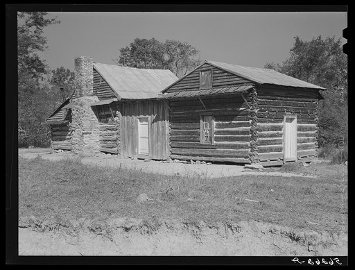 Untitled photo, possibly related to: Tenant's home and lean-to kitchen. Caswell County, North Carolina