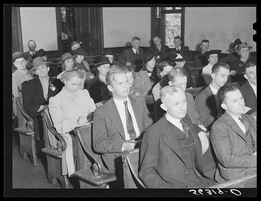 Untitled photo, possibly related to: FSA (Farm Security Administration) supervisors and home management specialists and the county agent and home economist attending the county land use planning committee meeting