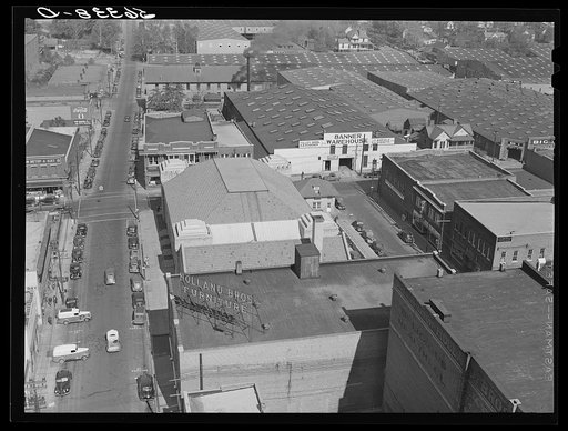 Untitled photo, possibly related to: Tobacco warehouse section of Durham, North Carolina