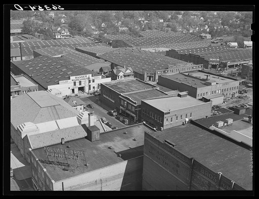 Untitled photo, possibly related to: Tobacco warehouse section of Durham, North Carolina