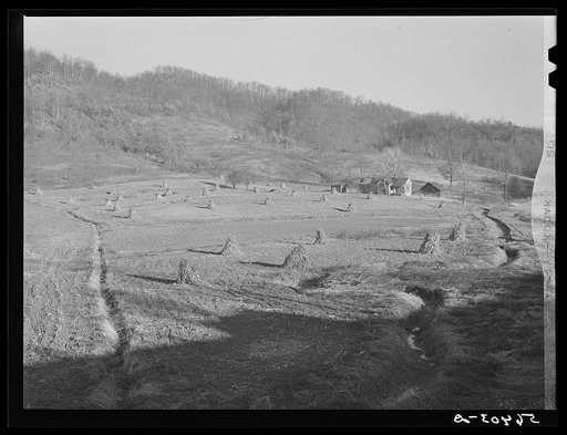 Untitled photo, possibly related to: Many drainage ditches have been made and creeks cleaned out and land cleared on the creek bottom land of the farms of FSA (Farm Security Administration) borrowers. Southern Appalachian Project near Barbourville, Knox County, Kentucky