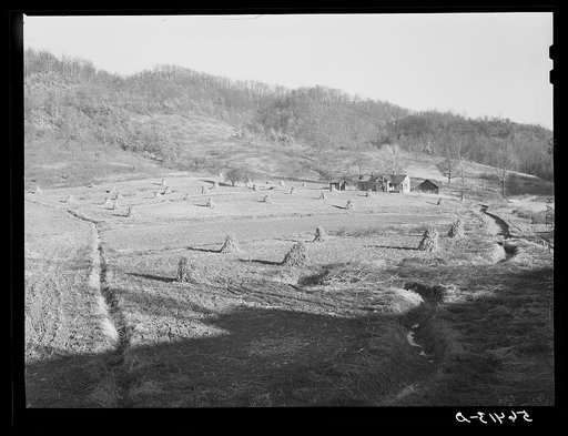 Many drainage ditches have been made and creeks cleaned out and land cleared on the creek bottom land of the farms of FSA (Farm Security Administration) borrowers. Southern Appalachian Project near Barbourville, Knox County, Kentucky