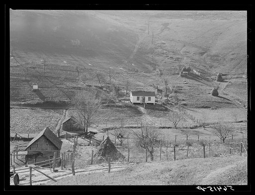 Untitled photo, possibly related to: Noah Garland's home on the hillside near Barbourville, Knox County, Kentucky. Southern Appalachian Project