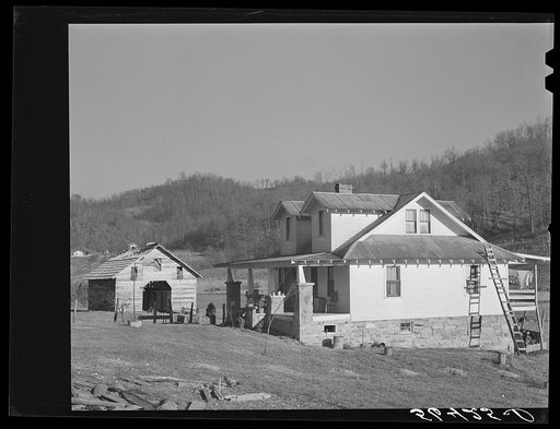 Josh Calahan's new home and new barn. Southern Appalachian Project near Barbourville, Knox County, Kentucky