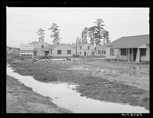 Untitled photo, possibly related to: Defense housing project, Newton D. Baker Village, under authority of housing commission of Columbus, Georgia. Construction delayed on account of heavy rains
