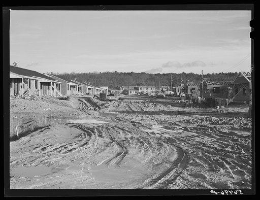Defense housing project, Newton D. Baker Village, under authority of housing commission of Columbus, Georgia. Construction delayed on account of heavy rains