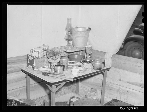 Interior of construction workers shack. Alexandria, Louisiana
