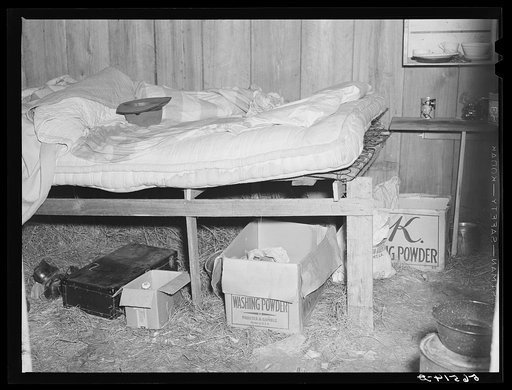 Interior of construction workers shack. Alexandria, Louisiana