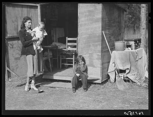 Mrs. M.C. Ray from Mangum, Louisiana. Wife of construction worker at Camp Livingston who had been farming but came out here to make more money. The whole family has had flu. When they first arrived they had to sell their cars so they can't get to Alexandria too often to get milk for the children and