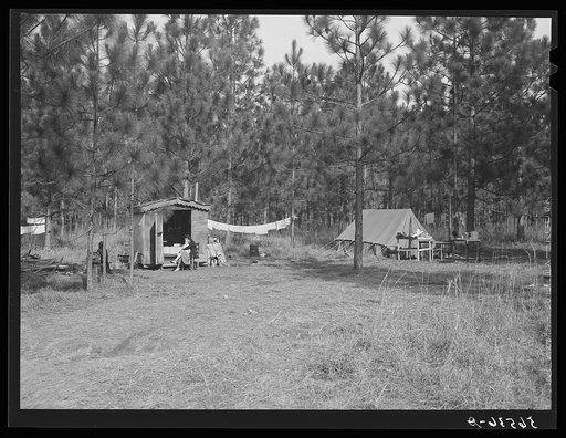 Mrs. M.C. Ray from Mangum, Louisiana. Wife of construction worker at Camp Livingston who had been farming but came out here to make more money. The whole family has had flu. When they first arrived they had to sell their cars so they can't get to Alexandria very often to get milk and supplies for th