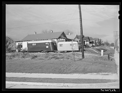 Untitled photo, possibly related to: Trailer for sale in yard of private dwelling on No. 165 highway in Alexandria, Louisiana, on way to Fort Beauregard