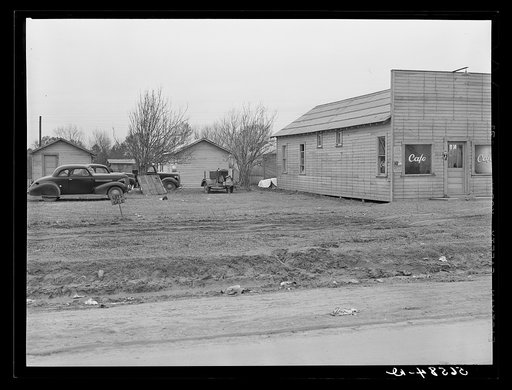Untitled photo, possibly related to: Lots for sale, new cafe and cabins Forest Hill, near Alexandria, Louisiana. Land near Camp Claiborne which was formerly of very little value and difficult to sell is now in great demand at two hundred dollars per acre