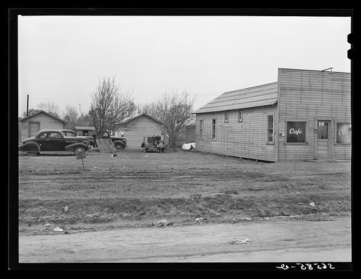 Untitled photo, possibly related to: Lots for sale, new cafe and cabins Forest Hill, near Alexandria, Louisiana. Land near Camp Claiborne which was formerly of very little value and difficult to sell is now in great demand at two hundred dollars per acre