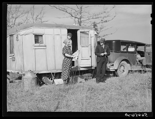 Reverend Bullard, preacher, and family with trailer home. Alexandria, Louisiana