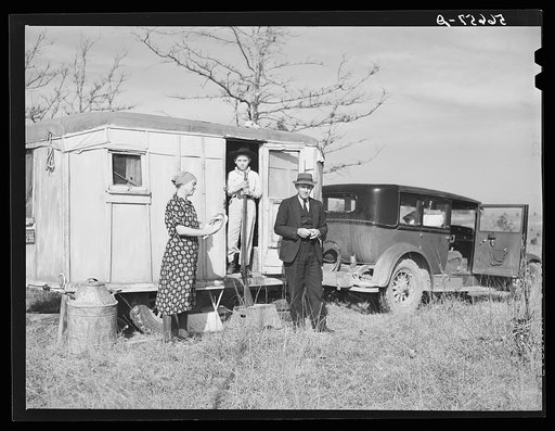 Untitled photo, possibly related to: Reverend Bullard, preacher, and family with trailer home. Alexandria, Louisiana