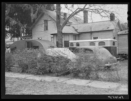 Trailers where workers live in backyard of private home in Starke, Florida